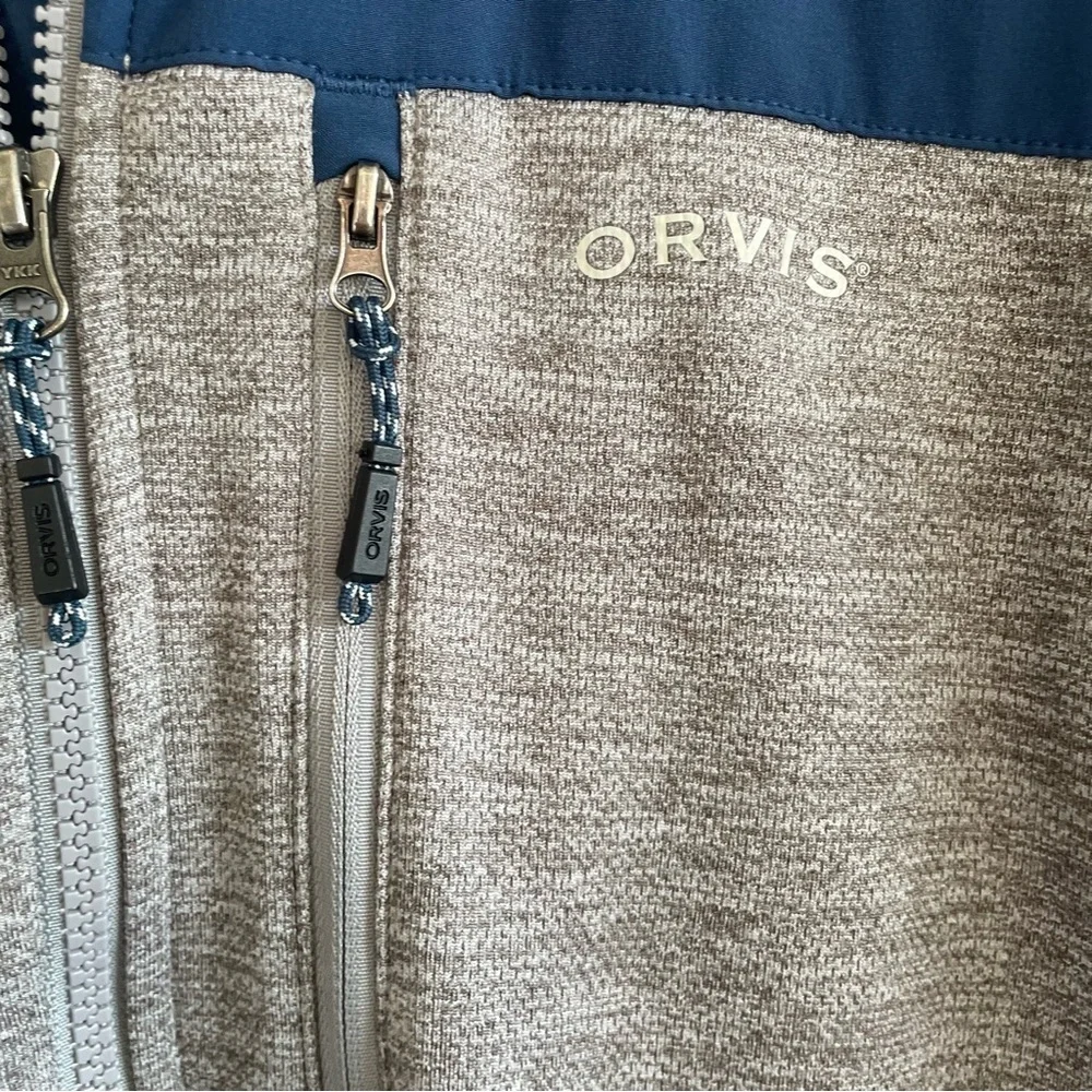 Orvis Men's Full Zip Up Jacket Blue/Heather Gray Size XXL